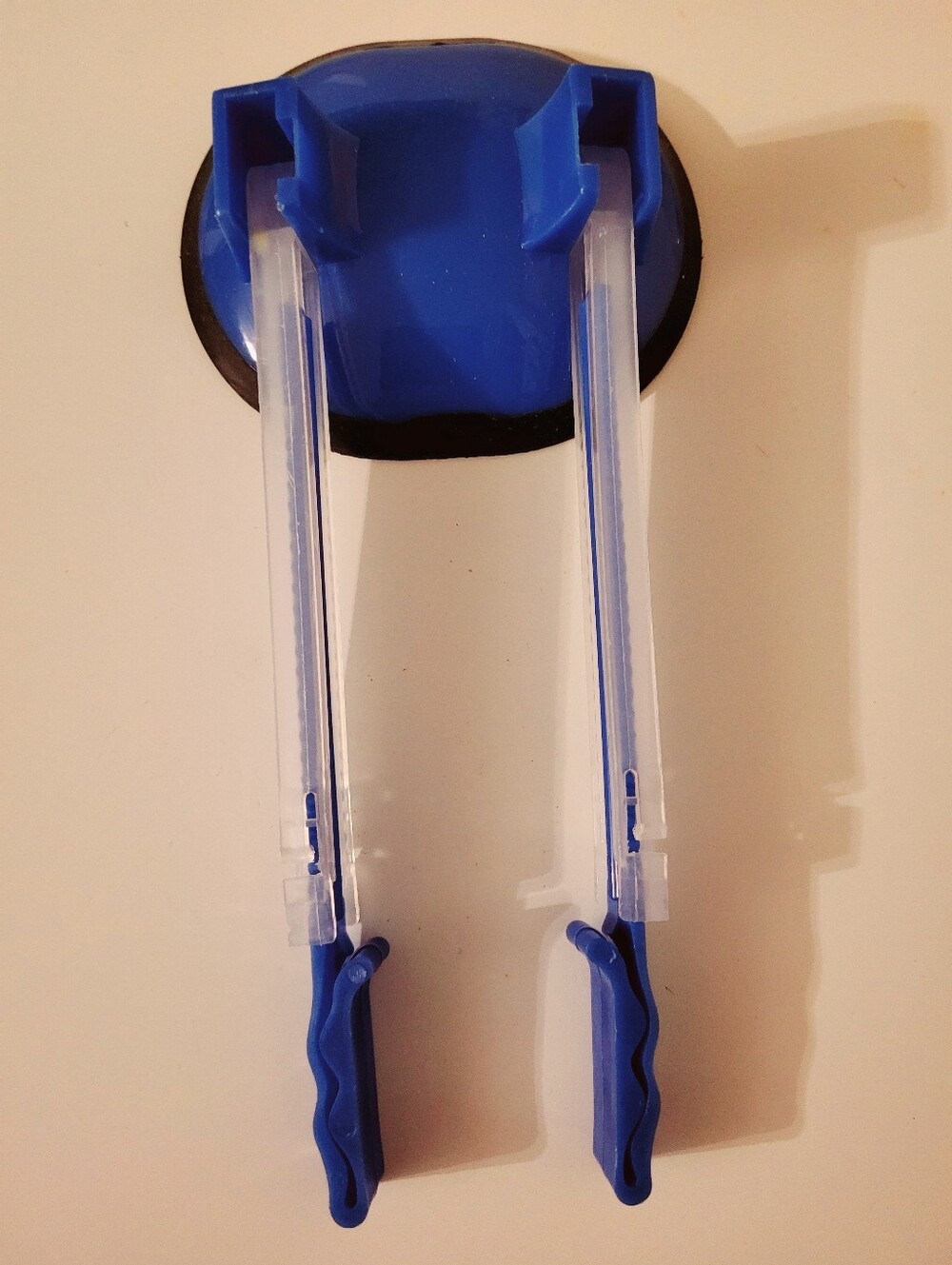 Blue Plastic Zip Bag Holder Suction Cup Stand